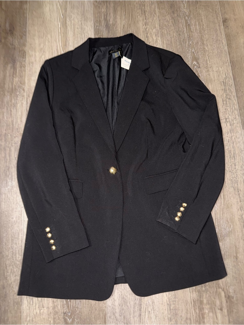 NWT House of Harlow 1960 Black Blazer with Gold Buttons